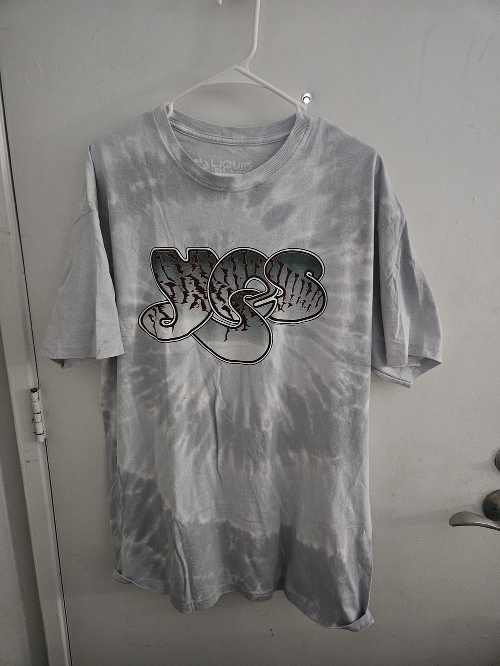 "YES" Band Men's Gray Tie-Dye Graphic T-Shirt